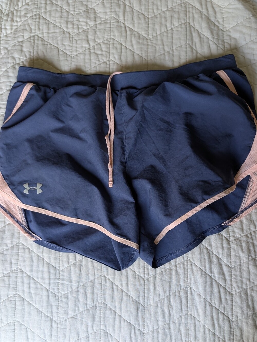 Under Armour Navy Athletic Shorts with Pink Trim